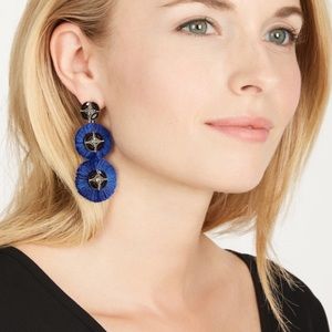 Stella & Dot Gemma Fan Chandelier Earrings, blue